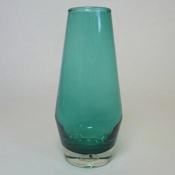 (image for) Riihimaki / Riihimaen Lasi Oy Turquoise Glass Vase - Labelled