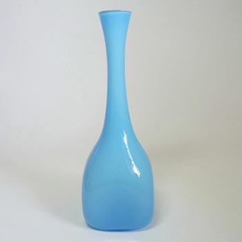 (image for) Ekenas Glasbruk Swedish Blue Cased Glass 9.5" Vase