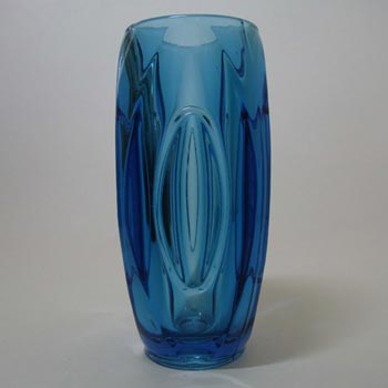 (image for) Rosice Sklo Union Blue Glass Lens Vase Rudolf Schrötter #914