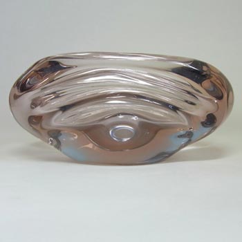 (image for) Skrdlovice #5449 Czech Pink & Blue Glass Bowl by Jan Broz