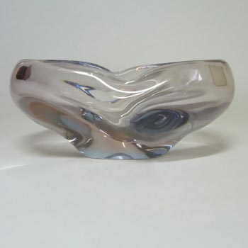 (image for) Skrdlovice #5960 Czech Pink & Blue Glass Bowl by Emanuel Beránek