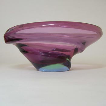 (image for) Skrdlovice #5546 Czech Purple & Blue Glass Bowl by Jaroslav Beránek