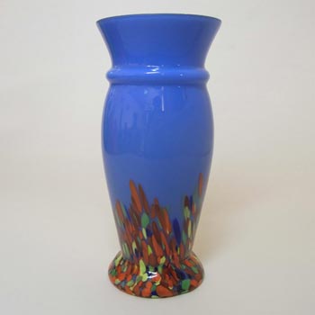 (image for) 1930's Czech/Bohemian Blue Spatter/Splatter Glass Vase