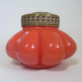 (image for) 1930's Czech/Bohemian Orangey Red Glass Posy Vase