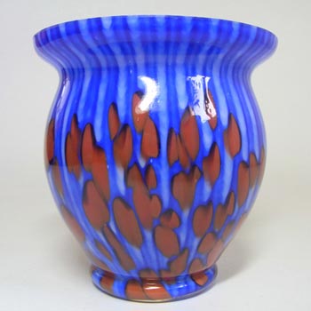 (image for) Franz Welz 1930's Czech Red/Blue Spatter Glass Vase