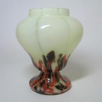 (image for) Welz 1930's Czech Uranium Green Aventurine Glass Posy Vase