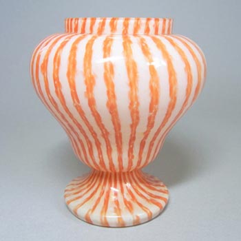 (image for) Franz Welz 1930's Czech Orange Striped Glass Posy Vase