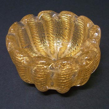 (image for) Barovier & Toso Murano Cordonato d'Oro Gold Leaf Glass Bowl