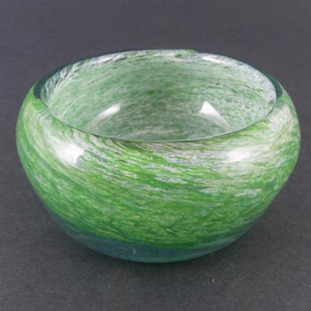 Stunning Green + White Mottled/Speckled Glass Bowl