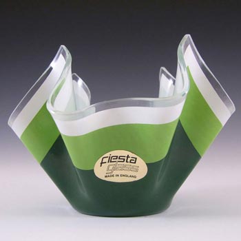 (image for) Chance Brothers Green Glass "Duet" Handkerchief Vase