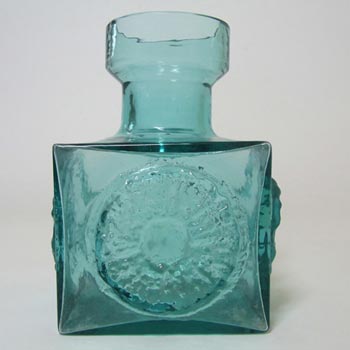 Dartington #FT66 Blue Glass Frank Thrower 'Sun' Vase - Label