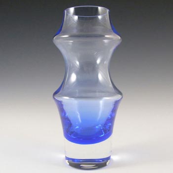 Dartington Hooped Blue Cased Glass Vase