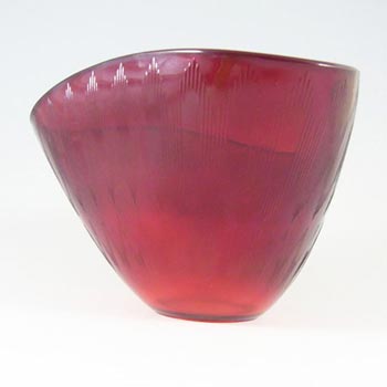 (image for) Gullaskruf Ruby Red Glass 'Delphi' Bowl by Lennart Andersson