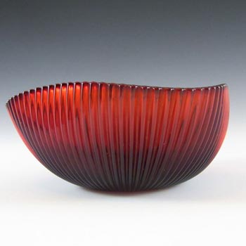 (image for) Gullaskruf Ruby Red Glass 'Reffla' Bowl by Arthur Percy