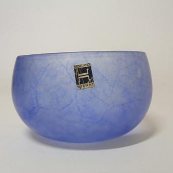 (image for) Hadeland Norwegian Blue Satin Glass Bowl - Labelled