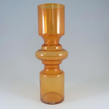 (image for) Lindshammar Gunnar Ander Swedish Orange Glass Vase - Label