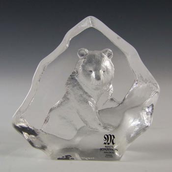 (image for) Mats Jonasson #88131 Glass Bear Paperweight - Signed