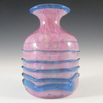 Mdina Trailed Maltese Pink & Blue Speckled Glass Vase