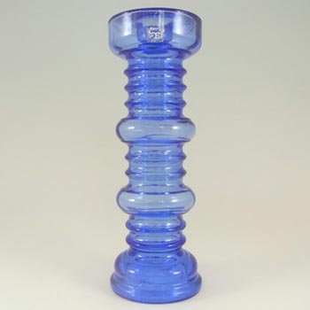 (image for) Riihimaki #1964 Riihimaen Blue Glass 'Carmen' Candlestick