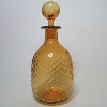 (image for) Thomas Webb Golden Amber British Glass Decanter - Marked