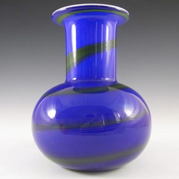 (image for) Alsterfors #S5104 Blue & Green Glass Vase Signed "P. Ström 69"