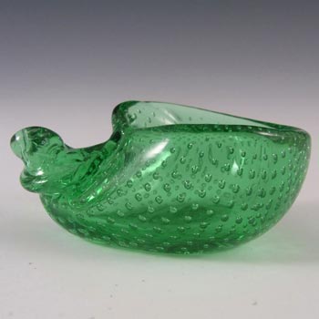 (image for) Archimede Seguso Green Murano Glass Shell Bowl - Label