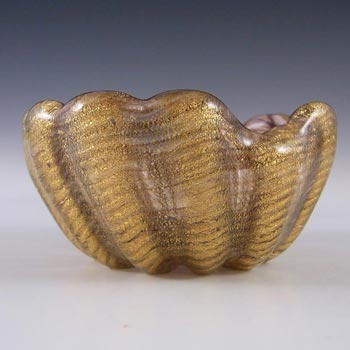 (image for) Barovier & Toso Murano Cordonato d'Oro Gold Leaf Glass Bowl