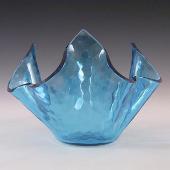 (image for) Chance Brothers Turquoise Glass 'Small Flemish' Handkerchief Vase