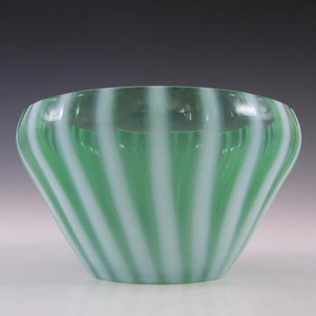 (image for) Harrachov Czech Green Opalescent Glass Bowl by Milan Metelak