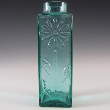 Dartington #FT59 Frank Thrower Turquoise Glass Daisy Vase