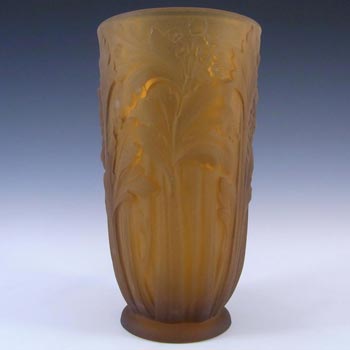 (image for) Jobling #11800 1930's Amber Art Deco Glass Celery Vase