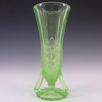 (image for) Jobling #11600 1930's Art Deco Uranium Glass 'Open Footed' Vase