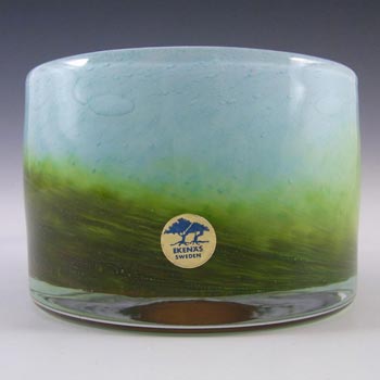 (image for) Ekenas Blue + Green Glass Vase - Signed John-Orwar Lake
