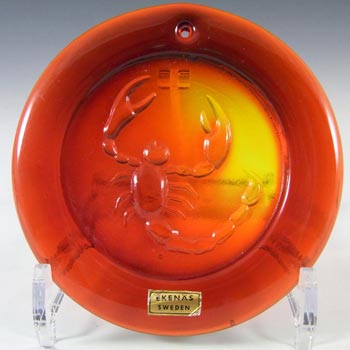 (image for) Ekenas Swedish Orange Glass Zodiac 'Scorpio' Suncatcher