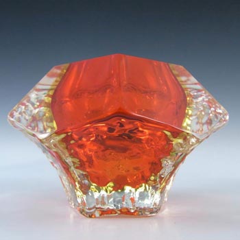 (image for) Mandruzzato Murano Faceted Red & Amber Sommerso Glass Bowl