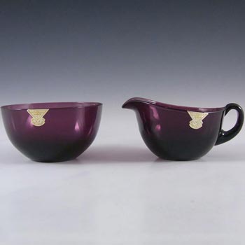 (image for) Gullaskruf Swedish Purple Glass Bowl + Creamer - William Stenberg