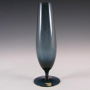 (image for) Gullaskruf Smoky Blue Swedish Glass 7.75" Vase - Labelled