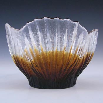 (image for) Humppila Amber Glass Bowl by Pertti Santalahti - Labelled
