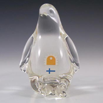 (image for) Humppila Finnish Glass Penguin Paperweight - Labelled