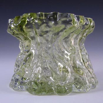 (image for) Ingrid/Ingridglas 1970's Green Glass Bark Textured Vase