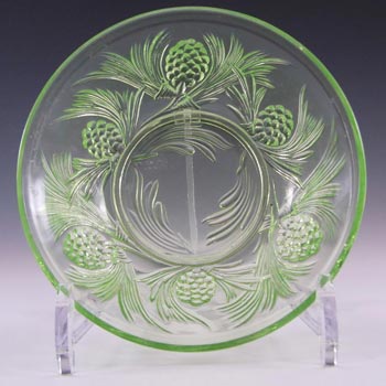 (image for) Jobling #5000 Art Deco Uranium Green Glass Fircone Bowl