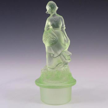 (image for) Walther Art Deco Uranium Glass Holländerin Lady Figurine