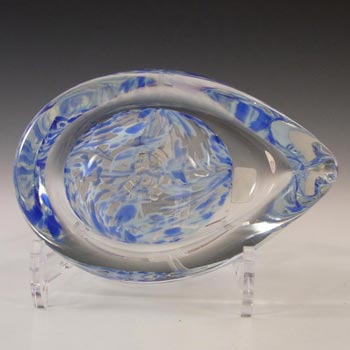 Liskeard British Blue Speckled Glass Bowl - Labelled