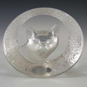 (image for) Mats Jonasson #9177 Glass Fox Paperweight - Signed