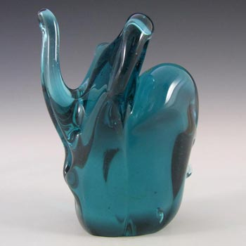 Mdina Maltese Turquoise Glass Elephant - Signed