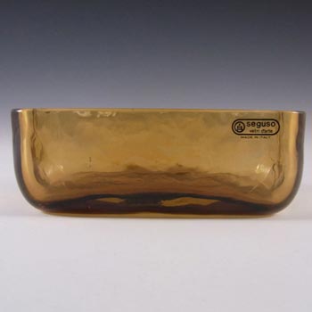 (image for) Seguso Vetri d'Arte Murano Amber Glass Bowl - Labelled
