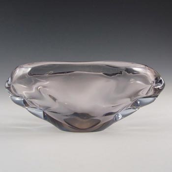 (image for) Skrdlovice #54133 Czech Blue & Pink Glass Bowl by Jan Kotik