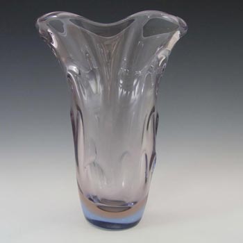 (image for) Skrdlovice #5630 Czech Pink & Blue Glass Vase by Jindrich Beránek