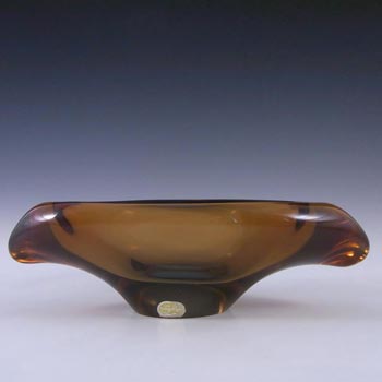 (image for) Skrdlovice #59106 Czech Brown Glass Sculpture Bowl by Jan Beránek