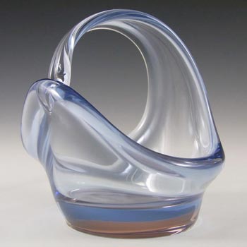 (image for) Skrdlovice #5507 Czech Blue & Pink Glass Bowl by Maria Stahlikova